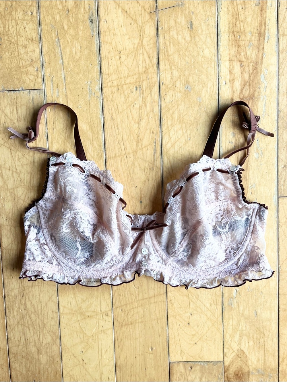 Caprice Paris Romantic Lace Underwire Coquette Balletcore Lingerie Bra Size 40C